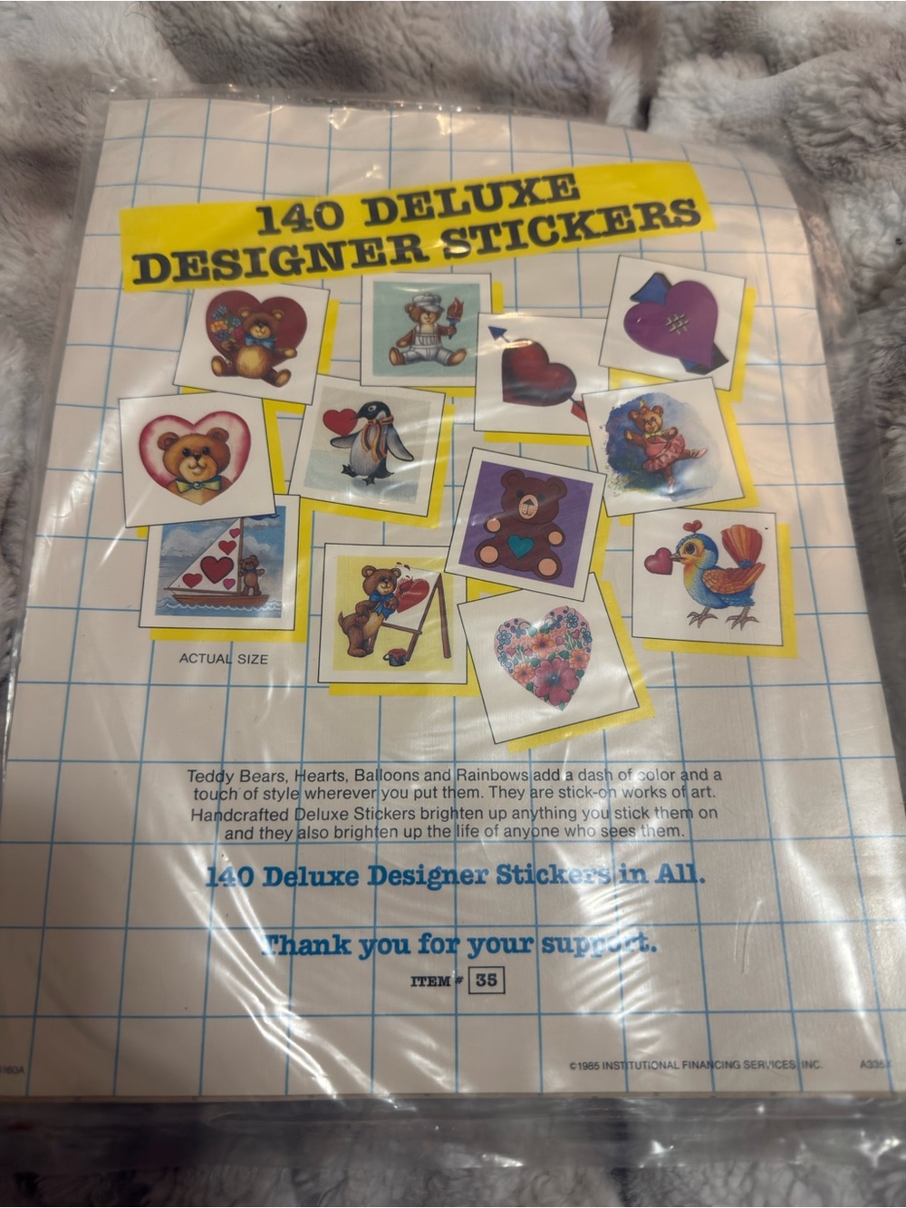 Vintage 1985 Institutional Financing Services 140 Stickers Sealed Sheets